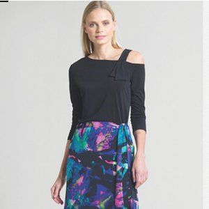 Clara Sunwoo Open Shoulder Top in Black